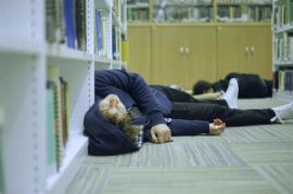 Sleeping in the library