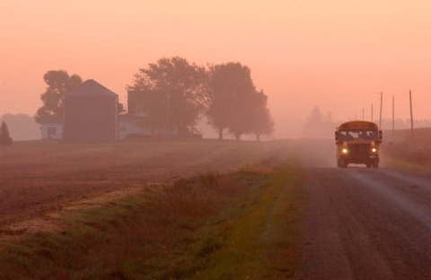 Iowa Farm Bureau -- school bus country road